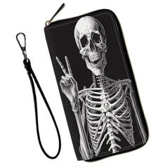 Imagem de Mxfdegf Carteira de pulso para mulheres, adolescentes e meninas, porta-cartão de crédito com bloqueio de RFID, com pulseira removível, carteira de couro para telefone clutch bolsa de viagem feminina