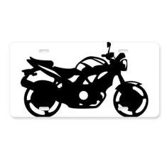 Imagem de DIYthinker Placa de carro com silhueta de padrão de motocicleta mecânica acessório de aço inoxidável para decoração de carro