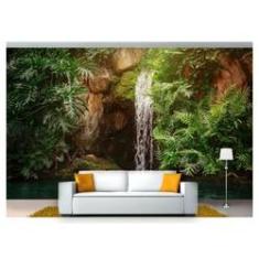Imagem de Papel De Parede Cachoeira Natureza Ponte 3D Nch145