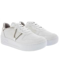 Imagem de Tênis Via Marte Flatform Feminino Pedraria Verniz Branco-Feminino