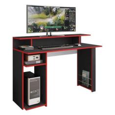Imagem de Mesa Gamer com 1 Porta Revistas Multimóveis Cr25236 Preto
