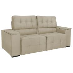 Imagem de Sofá Cama Retrátil Sala Vicenza 175cm Suede Cor Bege