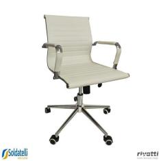 Imagem de Cadeira Office Esteirinha Baixa Pu Preta Ou Branca - Rivatti