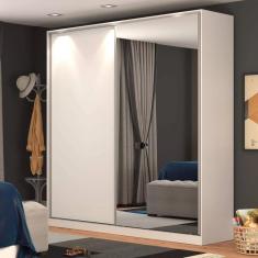 Imagem de Guarda-Roupa Solteiro 1 Espelho 2 Portas 3 Gavetas Rc2006 Branco