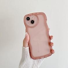 Imagem de Capa de silicone macia ondulada transparente para iPhone 14 13 12 11 Pro Max X XR XS 8 7 Plus Love Heart Lens Protection Capa doce, rosa, para iPhone 11 Pro Max