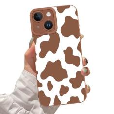 Imagem de ZIYE Capa para iPhone 15 Plus com estampa de vaca para iPhone com proteção de câmera, capa protetora de silicone TPU para iPhone com design de guepardo compatível com iPhone 15 Plus de 6,7 polegadas