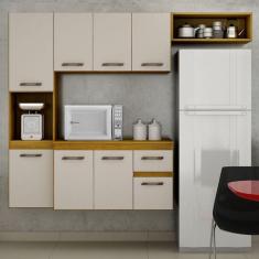 Imagem de Cozinha Compacta Suspensa 8 Portas 1 Gaveta Brisa Chf Móveis Cinamomo Com Branco