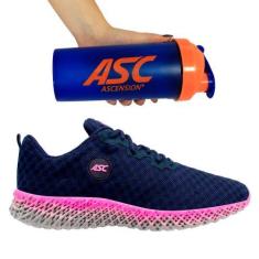 Imagem de Kit Tênis Esportivo Para Treino e Academia Feminino Marinho e Coquetel