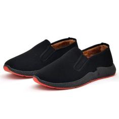 Imagem de Sapatos De Algodão Masculinos De Inverno, Ao Ar Livre E Veludo Grosso De Meia-idade E Idosos, Sapatos Casuais Quentes, Para Sapatos De Caminhada Confortáveis Unissex Antiderrapantes (Color : Black,