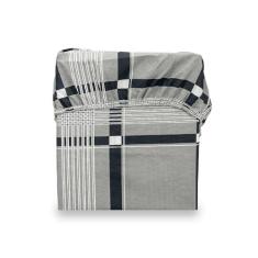 Imagem de Lençol Super King Com Elástico Percal Estampado 180 Fios (Xadrez)