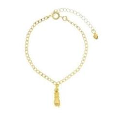 Imagem de Pulseira Infantil com Pingente de Figa banhado a ouro