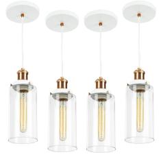 Imagem de Kit 4 Lustres Pendente Château Cilindrico Vidro  Cobre
