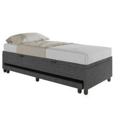 Imagem de Bicama Box Baú Solteiro 88X188 Cm Samy S05 Linho Preto - Mpozenato