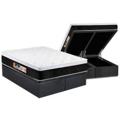 Imagem de Cama Box Baú King: Colchão Espuma Castor D45 Black E White Air Euro Pillow + Base Gray(193X203)