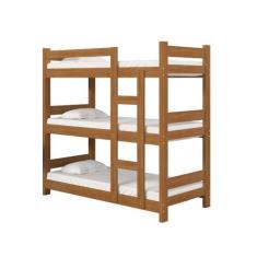 Imagem de Cama Treliche Solteiro Diamante Cor Nogueira Com 3 Colchões Gazin D20