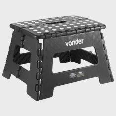 Imagem de Banqueta Plástica Multiuso dobrável 22cm capacidade 150kg Vonder Preto