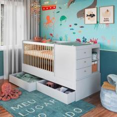Imagem de Berço que Vira Cama Para Quarto Infantil Com Gavetões 194 cm - Complet