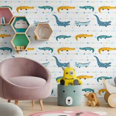 Imagem de Papel De Parede Adesivo Crocodilos N09125 Rolo 0,58x3,00M