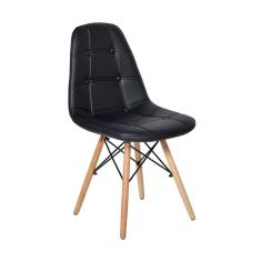 Imagem de Cadeira Charles Eames Botonê Eiffel Wood Estofada Couro