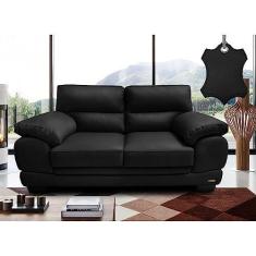 Imagem de Sofá de Couro Legítimo 2 Lugares 1,76m Cama Inbox Don Arturo Preto