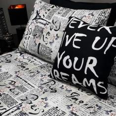 Imagem de Lençol Com Elástico Casal Comum 4 Un Paris Decor Almofada - Casa Da Fa