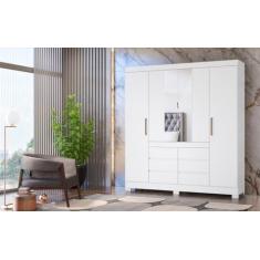 Imagem de Guarda Roupa Casal 4 Portas Cadis Branco - Demobile