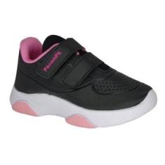 Imagem de Tênis Infantil Feminino Pé Com Pé Preto e Rosa-Feminino