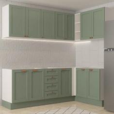 Imagem de Cozinha Modulada 6 Peças Sem Tampo 3 Armários Aéreos E Nichos, 3 Balcõ