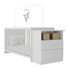 Imagem de Berço Cômoda para Colchão 60 x 130 cm Meu Bebê Multimóveis Branco