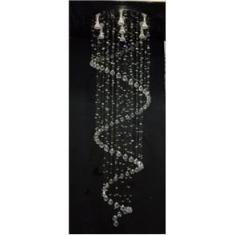 Imagem de Lustre De Cristal Legítimo Espiral Com 2,50 Metros De Altura, Base De Inox Polido 50CM De Diâmetro