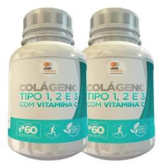 Imagem de Colágeno Tipo 1, 2 E 3 Com Vitamina C 500Mg 60 Cáps 2 Potes - Lider Ve