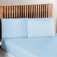 Imagem de Jogo De Lençol Queen Percal 200 Fios 3 Peças - Azul