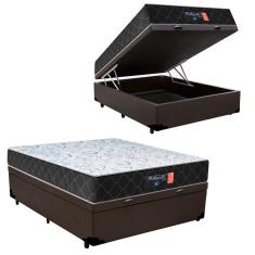 Imagem de Cama Box Baú Casal + Colchão Espuma D33 Semi Ortopédico Extra Firme Comfort Prime 79x138x188
