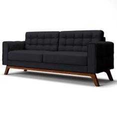 Imagem de Sofá 150 cm 2 Lugares Sandero C-300 Veludo Preto - Domi
