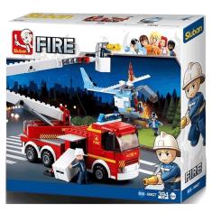 Imagem de Bloco de Montar Cubic Caminhão de Bombeiro Plataforma 394Pçs