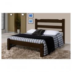 Imagem de Cama de Casal Veneza de Madeira Maciça Tauari Tabaco