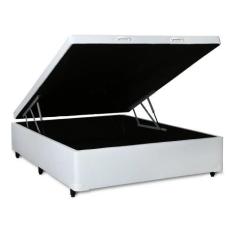 Imagem de Cama Box Baú Frontal Bourbon Corano Linho Branco Casal Padrão - 138X18