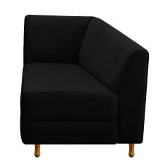 Imagem de Recamier Valéria 160cm Lado Direito Suede Preto Adj Decor