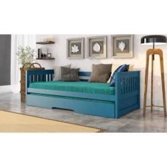 Imagem de Bicama Mission em Madeira Maciça/MDF Azul - Arbol Móveis