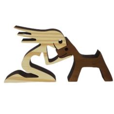 Imagem de Boneco Decorativo Madeira Pet Cachorro Cão 2 Peças - Sweet Home