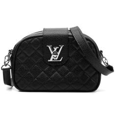 Imagem de Bolsa Transversal Feminino Com 2 Zíperes Detalhes Em Costura E Metal