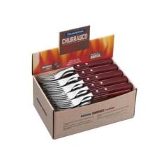 Imagem de Display 48 peças garfo jumbo polywood vermelho lamina de aco inox e ca