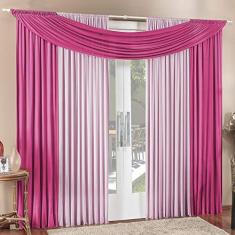 Imagem de Cortina Tendência 4,00m x 2,50m para Varão em Malha Sala Quarto - Pink