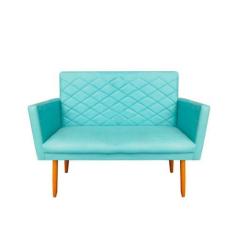 Imagem de Namoradeira Decorativa Maitê 2 Lugares Suede Azul Tiffany - Maitê Moda