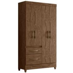 Imagem de Guarda Roupa Madri 110cm 4 Portas Castanho Wood Moval