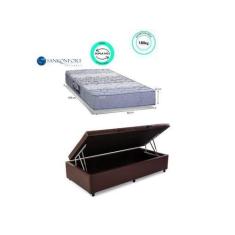Imagem de Conjunto Cama Box Baú Solteiro + Colchão Espuma Ortopédico Sankonfort