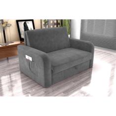 Imagem de Sofá Cama Daiane Veludo Cinza E425 - Matrix