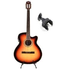 Imagem de Kit Violão Land Eletrico Nylon Sunburst   Suporte De Parede