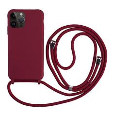 Imagem de Colar transversal com alça e cordão capa para telefone para iPhone 14 Plus 13 12 Mini 11 Pro XS Max XR X Silicone TPU macio Capa traseira, vinho tinto, para iPhone X ou XS