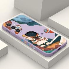 Imagem de LEECG Capa para Samsung Galaxy S24, design criativo com estampa floral S24, proteção contra quedas, macia, ultrafina, resistente a arranhões, forro interno de microfibra para Samsung S24 - Astronauta